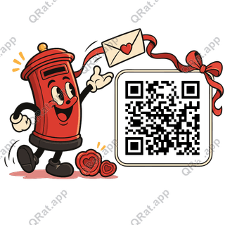 Love-Letter Postbox artwork with a customizable QR code area