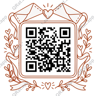Love-Postage Frame artwork with a customizable QR code area