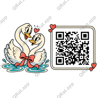 Matchmaker Swans artwork with a customizable QR code area