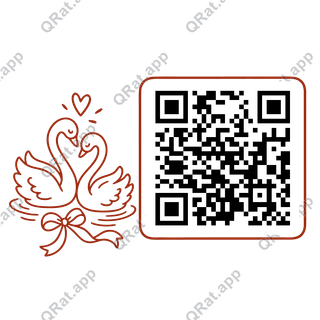 Matchmaker Swans artwork with a customizable QR code area