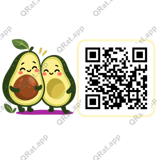 Avocado artwork with a customizable QR code area