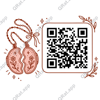 Locket artwork with a customizable QR code area