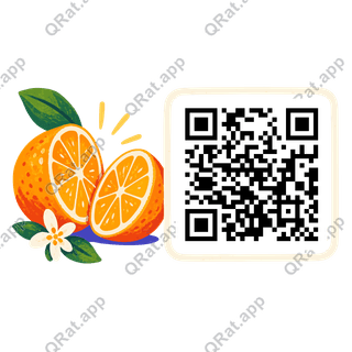 Orange artwork with a customizable QR code area