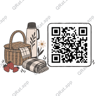 Picnic Basket artwork with a customizable QR code area