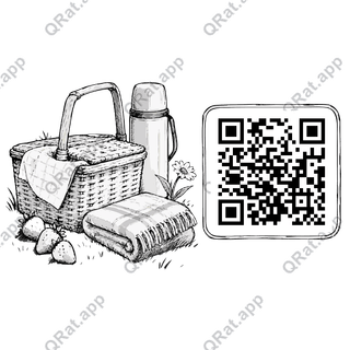 Picnic Basket artwork with a customizable QR code area