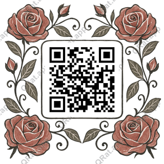 Rose-Vine Frame artwork with a customizable QR code area