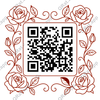 Rose-Vine Frame artwork with a customizable QR code area