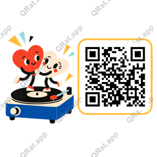 Slow-Dance Record Player artwork with a customizable QR code area