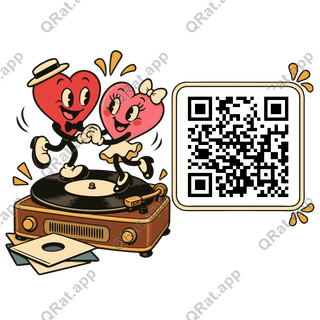 Slow-Dance Record Player artwork with a customizable QR code area