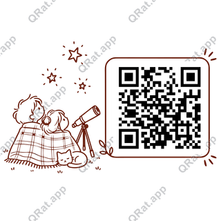 Stargazing Pair artwork with a customizable QR code area