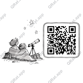 Stargazing Pair artwork with a customizable QR code area