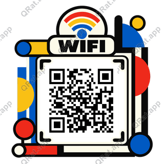 Bauhaus Asymmetric WIFI Brackets artwork with a customizable QR code area