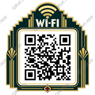 Deco Wi-Fi Roof Arch artwork with a customizable QR code area