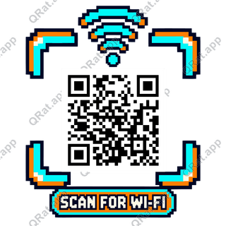 Pixel Scan-for-Wi-Fi Corners artwork with a customizable QR code area