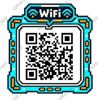 Pixel WiFi Speech Bubble artwork with a customizable QR code area
