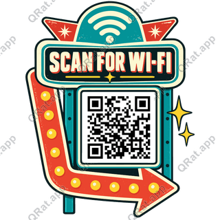 Roadside SCAN FOR WI-FI Arrow Marquee artwork with a customizable QR code area