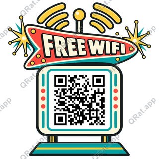 Roadside FREE WIFI Boomerang Badge artwork with a customizable QR code area