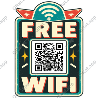 Roadside FREE WIFI Marquee artwork with a customizable QR code area