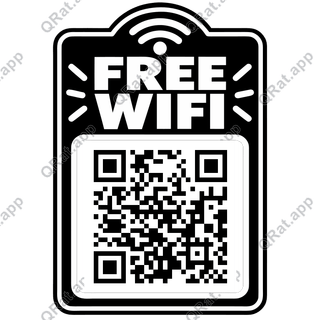 Free Wi-Fi Block Sign artwork with a customizable QR code area