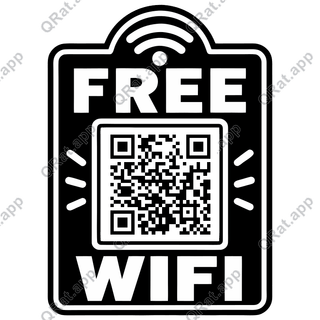 Free Wi-Fi Split Poster artwork with a customizable QR code area