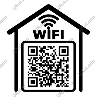 Wi-Fi Open Roof Frame artwork with a customizable QR code area