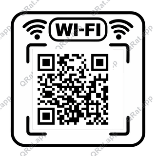 Wi-Fi Rounded Placard artwork with a customizable QR code area