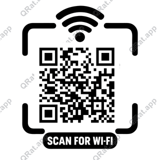 Scan for Wi-Fi Corner Sign artwork with a customizable QR code area