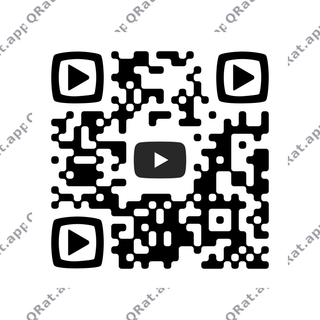 Black YouTube logo centered inside a customizable QR code